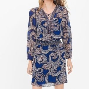 White House Black Markey Paisley Blouson Dress